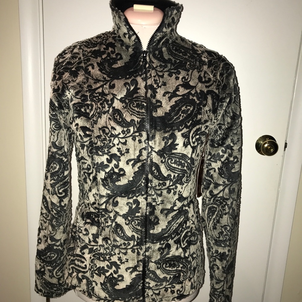 Grey/Black Paisley Fleece Jacket
